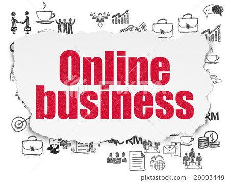 Business concept: Online Business on Torn Paper Business concept: Online Business on Torn Paper 29093449