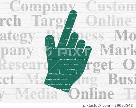 Marketing concept: Mouse Cursor on wall background 29093548