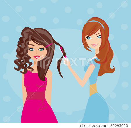 beautiful woman in hairdressing salon beautiful woman in hairdressing salon 29093630