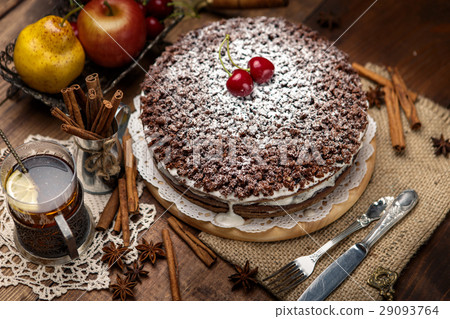 Homemade chocolate pie Homemade chocolate pie 29093764