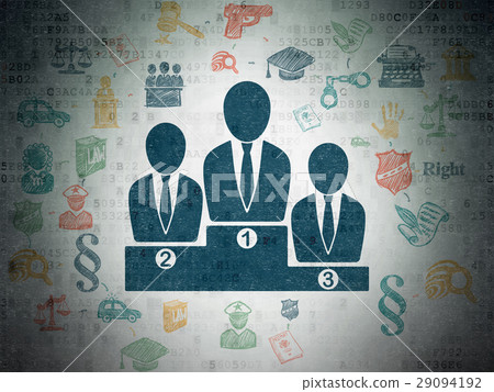 Law concept: Business Team on Digital Data Paper 29094192