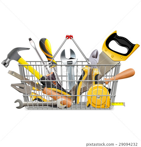 Vector Supermarket Basket with Instruments 29094232