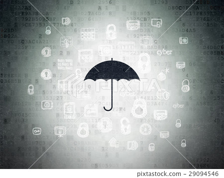 Privacy concept: Umbrella on Digital Data Paper 29094546