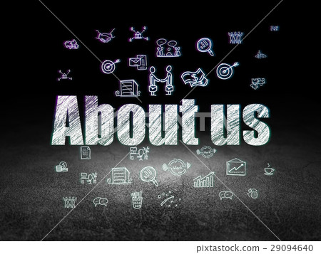 Business concept: About us in grunge dark room 29094640