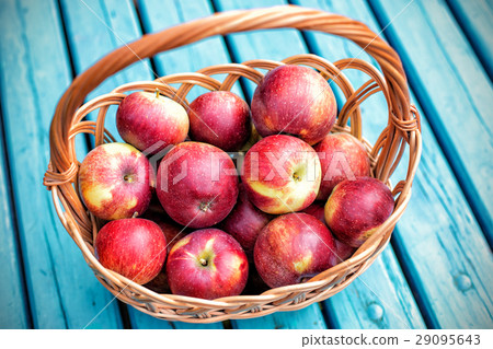 Ripe red apples in a basket 29095643
