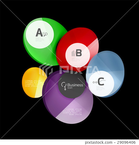 Vector glossy glass circles speech bubble on black 29096406