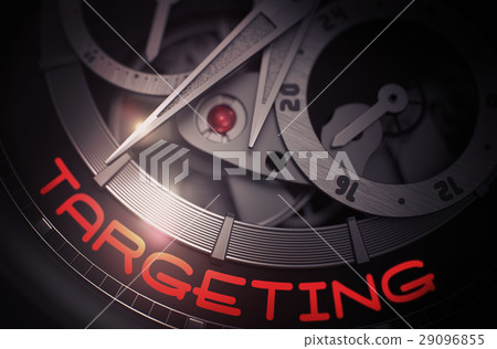 Targeting on the Vintage Wrist Watch Mechanism. 3D Targeting on the Vintage Wrist Watch Mechanism. 3D 29096855