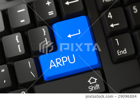 Arpu CloseUp of Blue Keyboard Keypad. 3D. 29096884