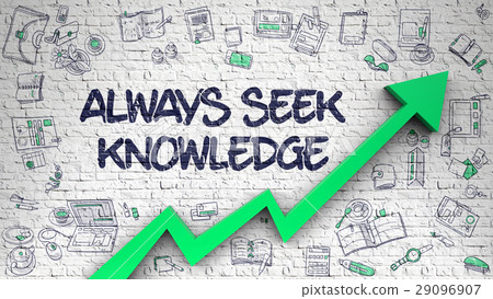 Always Seek Knowledge Drawn on White Brick Wall. - Stock Illustration  [29096907] - PIXTA