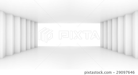 Abstract white wide corridor perspective 3d Abstract white wide corridor perspective 3d 29097646
