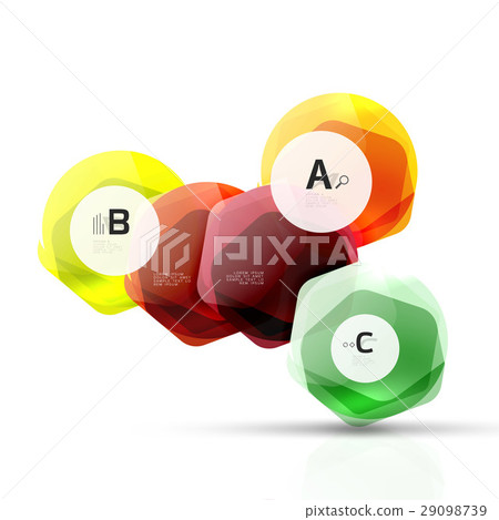 Glass glossy shiny hexagon web elements 29098739