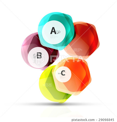 Shiny hexagons with infographics options 29098845