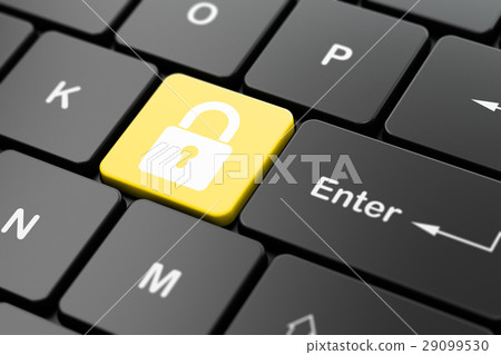 Data concept: Closed Padlock on computer keyboard 29099530