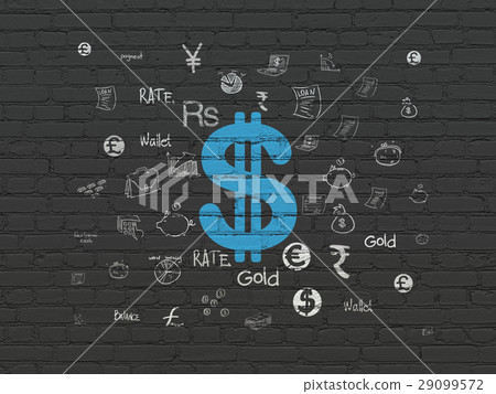 Money concept: Dollar on wall background Money concept: Dollar on wall background 29099572
