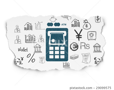 Currency concept: ATM Machine on Torn Paper 29099575