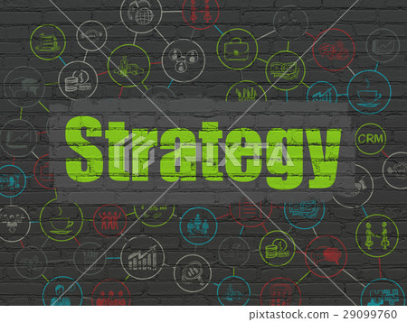 Finance concept: Strategy on wall background 29099760