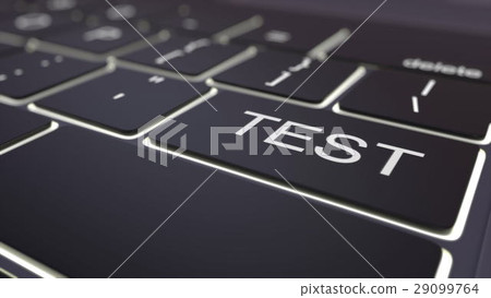 Modern black computer keyboard and luminous test 29099764