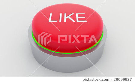 Big red button with like inscription being pushed Big red button with like inscription being pushed 29099927