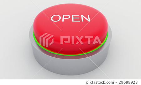 Big red button with open inscription being pushed Big red button with open inscription being pushed 29099928