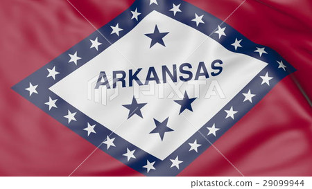 Waving flag of Arkansas state. 3D rendering 29099944