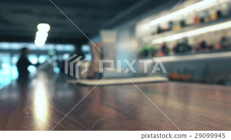 Blurred bar and bartender at work. Background 29099945