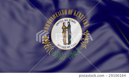 Waving flag of Kentucky state. 3D rendering 29100164