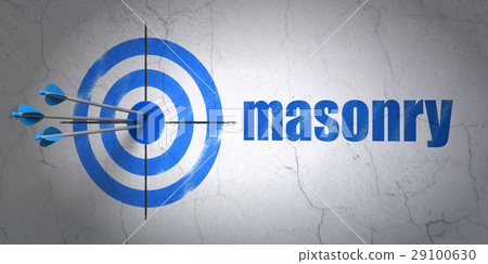 Construction concept: target and Masonry on wall Construction concept: target and Masonry on wall 29100630