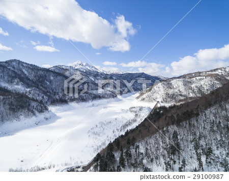 冬天的札幌湖（航空攝影） 29100987
