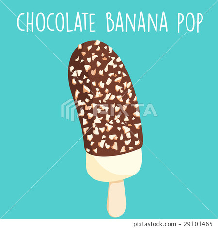 yummy chocolate frozen banana pop vector yummy chocolate frozen banana pop vector 29101465