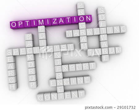 3d image Optimization word cloud concept 29101732