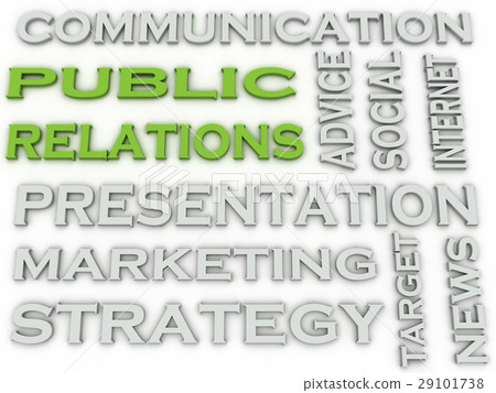 3d image Public relations word cloud concept 29101738