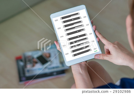 showing the chat message for Shopping Online With Digital laptop, technology and internet concept showing the chat message for Shopping Online With Digital laptop, technology and internet concept 29102986