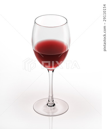 Red wine glass. On white background. 29110154