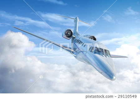 Private Jet airplane flying. 29110549