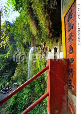 瀑布,建築,洞穴 29113625