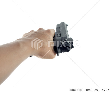 hand holding a handgun hand holding a handgun 29113723