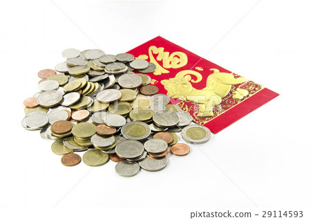 Thai money coin with Chinese red packets Thai money coin with Chinese red packets 29114593