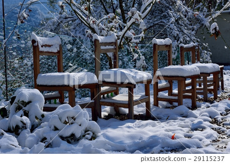 雪景,雪地,雪,寒冷,椅子 29115237
