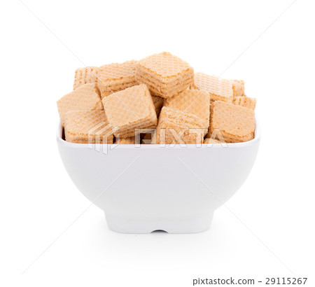Milk wafers cubes isolated on white background 29115267