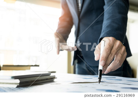 Team work process. young business managers crew working with new 29116969