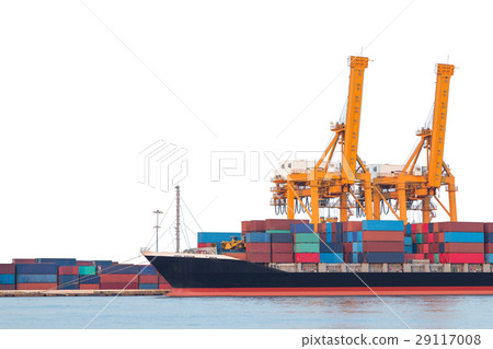 Container cargo freight ship isolated on white Container cargo freight ship isolated on white 29117008