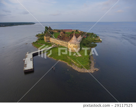 Aerial view on fortress Oreshek on island 29117525