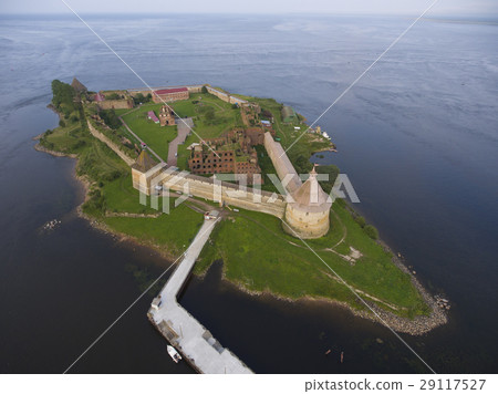 Aerial view on fortress Oreshek on island 29117527