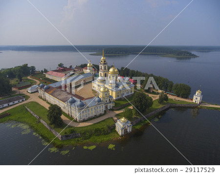 Aerial view on monastery on Seliger lake Aerial view on monastery on Seliger lake 29117529