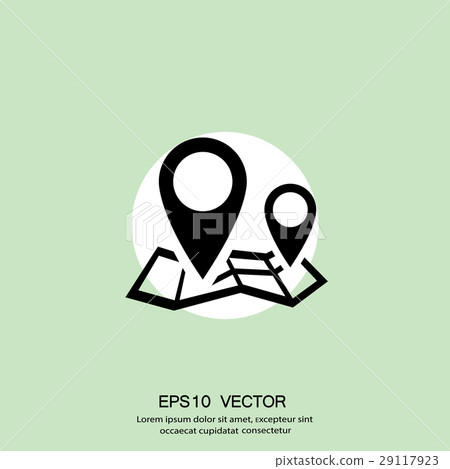 Pin on the map. Vector icon 29117923