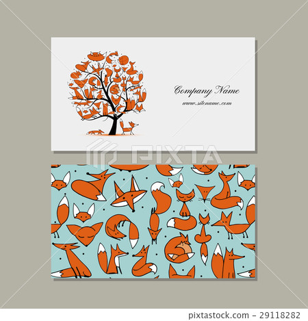 Business card design, foxy tree Business card design, foxy tree 29118282