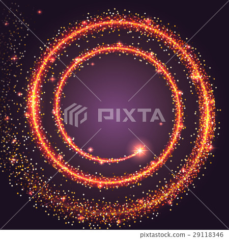 Gold glittering star dust spiral. Bright tail of a 29118346