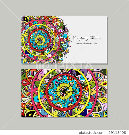 Business card design, floral mandala 29118408
