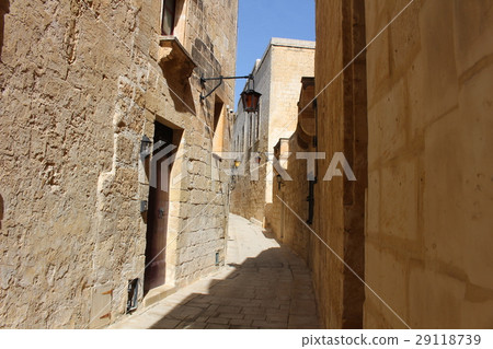 Alley of the city of the fortified city Mdina Malta Europe 29118739