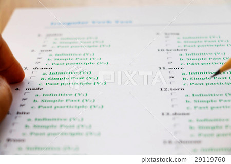 english exam on table 29119760